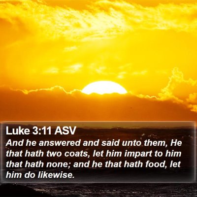Luke 3:11 ASV Bible Verse Image