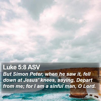 Luke 5:8 ASV Bible Verse Image