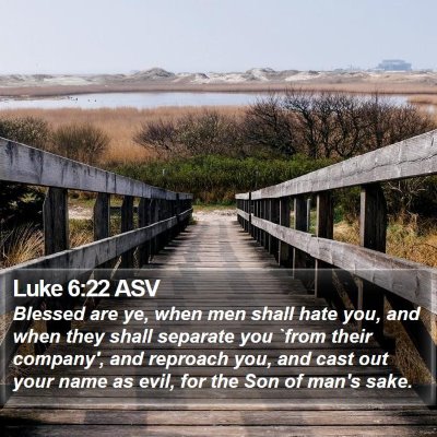 Luke 6:22 ASV Bible Verse Image