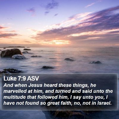 Luke 7:9 ASV Bible Verse Image