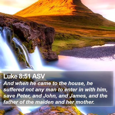 Luke 8:51 ASV Bible Verse Image