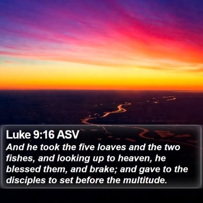 Luke 9:16 ASV Bible Verse Image