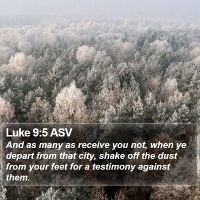 Luke 9:5 ASV Bible Verse Image