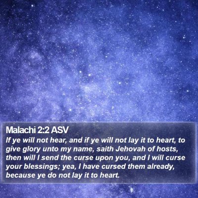 Malachi 2:2 ASV Bible Verse Image