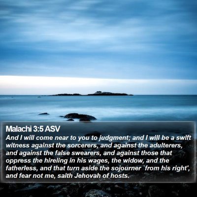Malachi 3:5 ASV Bible Verse Image