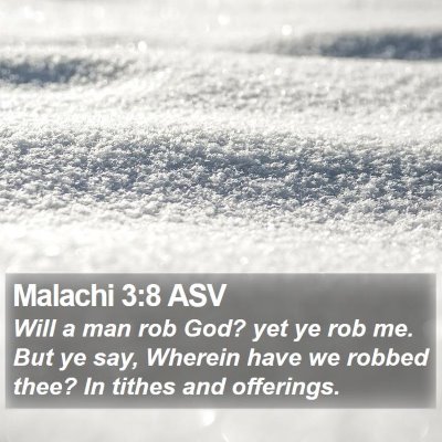 Malachi 3:8 ASV Bible Verse Image