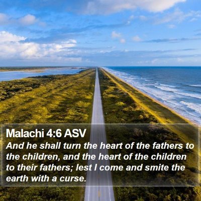Malachi 4:6 ASV Bible Verse Image