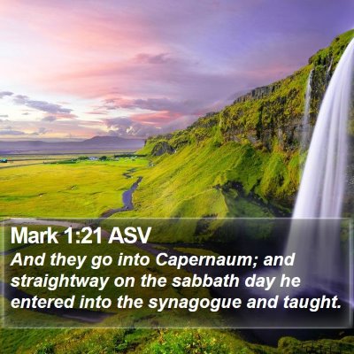 Mark 1:21 ASV Bible Verse Image