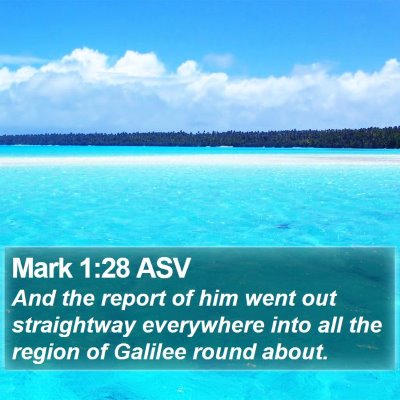 Mark 1:28 ASV Bible Verse Image