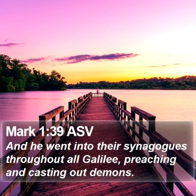 Mark 1:39 ASV Bible Verse Image