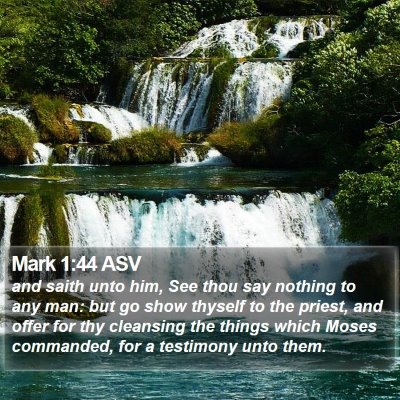 Mark 1:44 ASV Bible Verse Image