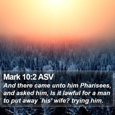 Mark 10:2 ASV Bible Verse Image