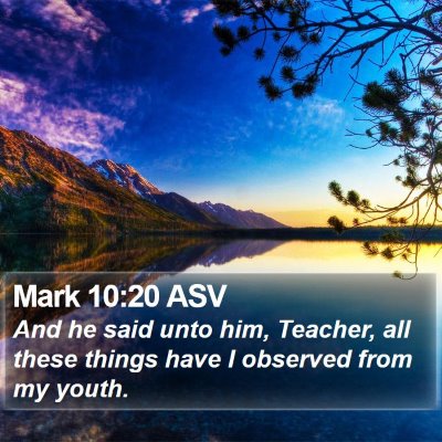 Mark 10:20 ASV Bible Verse Image