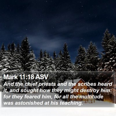 Mark 11:18 ASV Bible Verse Image