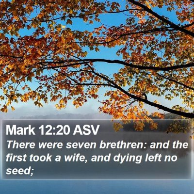 Mark 12:20 ASV Bible Verse Image