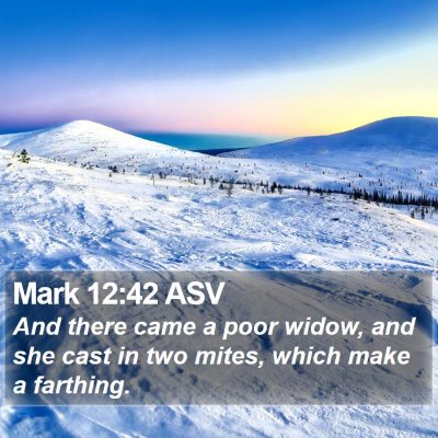 Mark 12:42 ASV Bible Verse Image