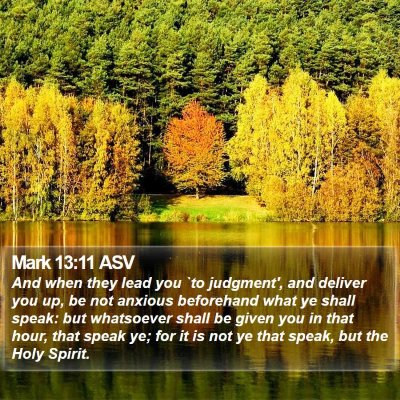 Mark 13:11 ASV Bible Verse Image