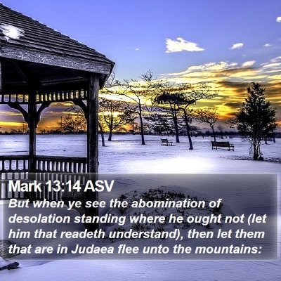 Mark 13:14 ASV Bible Verse Image