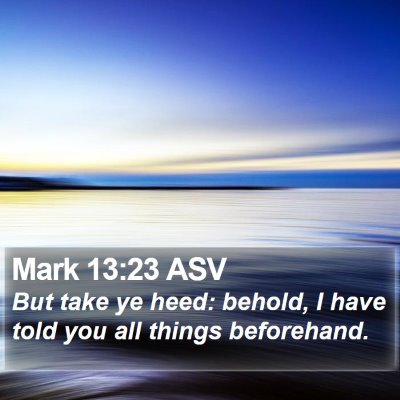 Mark 13:23 ASV Bible Verse Image