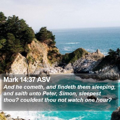 Mark 14:37 ASV Bible Verse Image