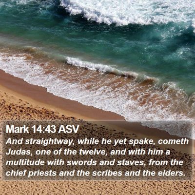 Mark 14:43 ASV Bible Verse Image