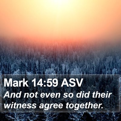 Mark 14:59 ASV Bible Verse Image