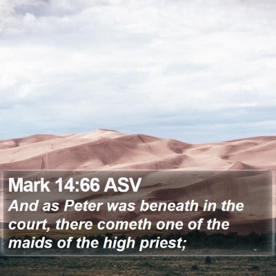 Mark 14:66 ASV Bible Verse Image