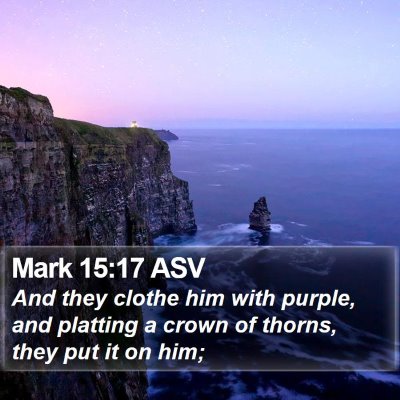 Mark 15:17 ASV Bible Verse Image