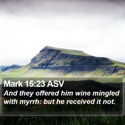 Mark 15:23 ASV Bible Verse Image