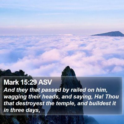 Mark 15:29 ASV Bible Verse Image