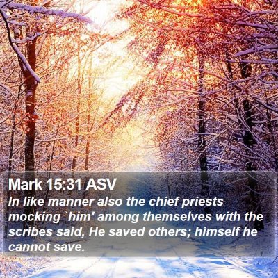 Mark 15:31 ASV Bible Verse Image