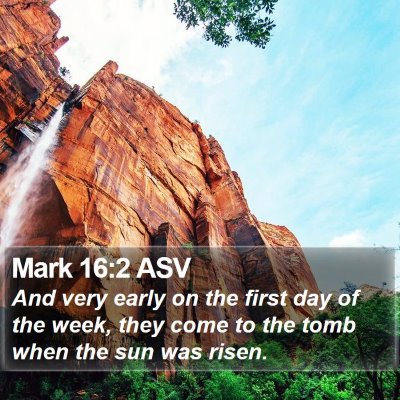 Mark 16:2 ASV Bible Verse Image
