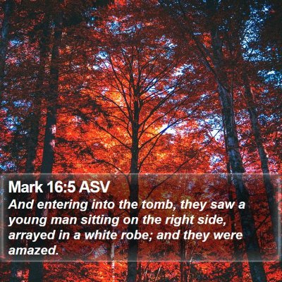 Mark 16:5 ASV Bible Verse Image