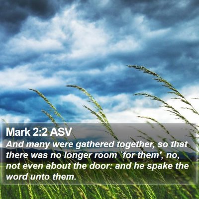 Mark 2:2 ASV Bible Verse Image
