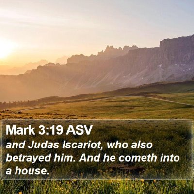 Mark 3:19 ASV Bible Verse Image
