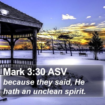 Mark 3:30 ASV Bible Verse Image