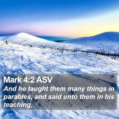 Mark 4:2 ASV Bible Verse Image