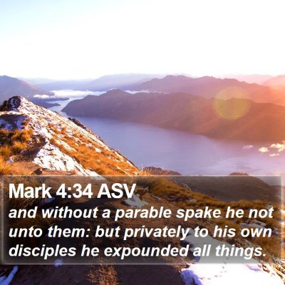 Mark 4:34 ASV Bible Verse Image