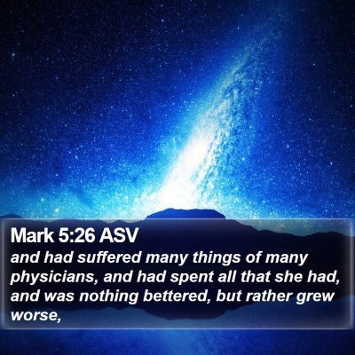 Mark 5:26 ASV Bible Verse Image