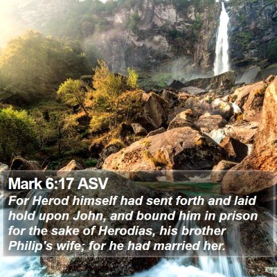 Mark 6:17 ASV Bible Verse Image