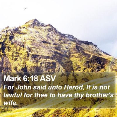Mark 6:18 ASV Bible Verse Image