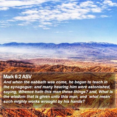 Mark 6:2 ASV Bible Verse Image