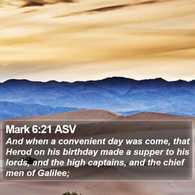 Mark 6:21 ASV Bible Verse Image