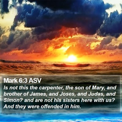 Mark 6:3 ASV Bible Verse Image