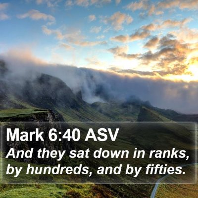 Mark 6:40 ASV Bible Verse Image