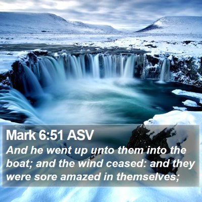Mark 6:51 ASV Bible Verse Image