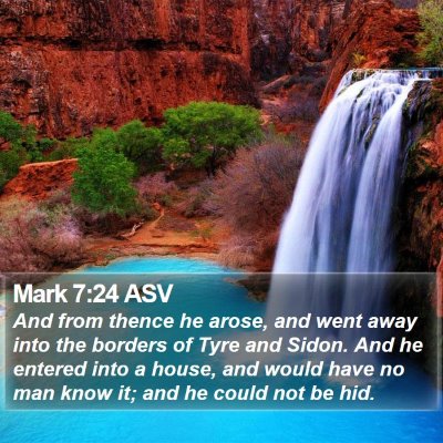 Mark 7:24 ASV Bible Verse Image