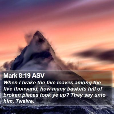 Mark 8:19 ASV Bible Verse Image