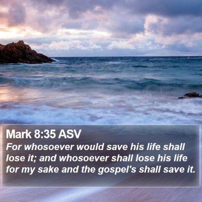 Mark 8:35 ASV Bible Verse Image