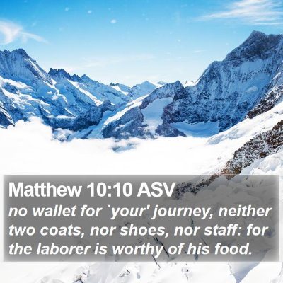 Matthew 10:10 ASV Bible Verse Image